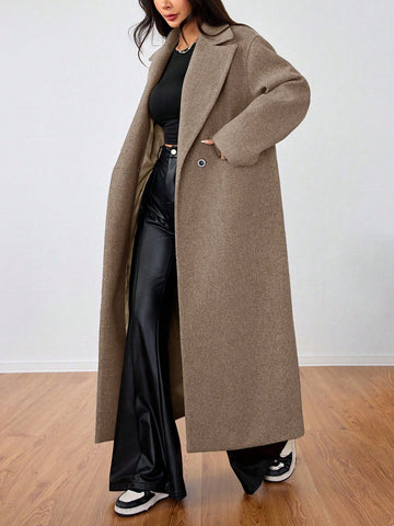 Lunessa Casual Long Woolen Collar Jacket