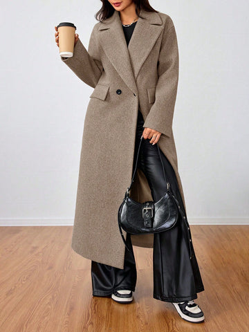 Lunessa Casual Long Woolen Collar Jacket