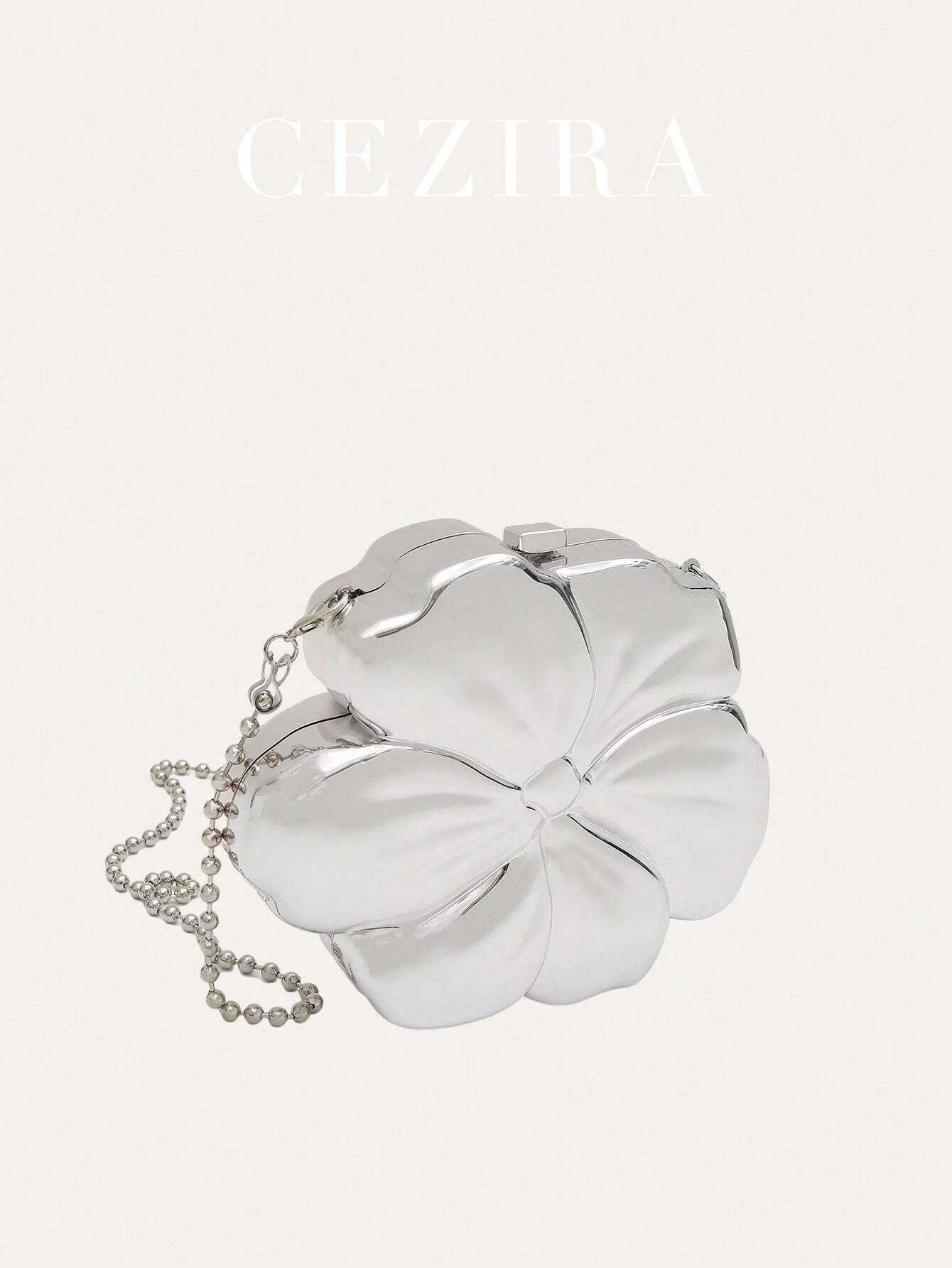 Luxury Shiny ABS Material Flower Shaped Mini Clutch Handbag