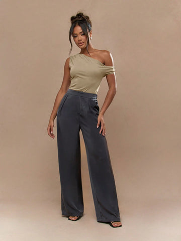 MISSGUIDED Asymmetric Neckline Jersey One Off-Shoulder Bodysuit
