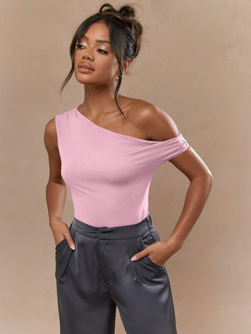 MISSGUIDED Asymmetric Neckline Jersey One Off-Shoulder Bodysuit