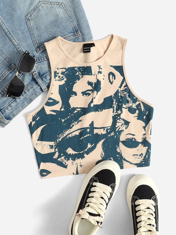 MOD Figure Graphic Crop Tank Top