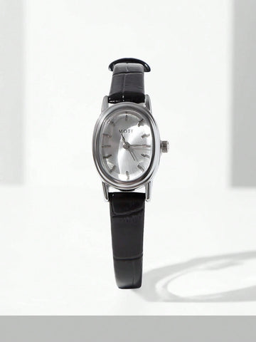 MOTF PREMIUM 1PC WOMEN'S WATCH WITH GOLDEN OVAL DIAL AND PATTERNED
