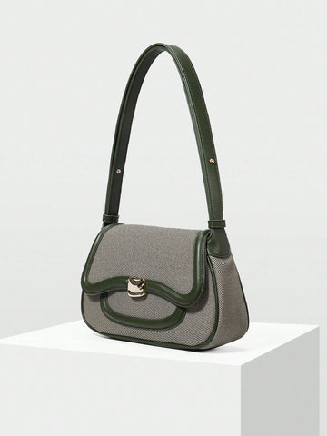 MOTF PREMIUM COLOR BLOCK TRIM SHOULDER BAG