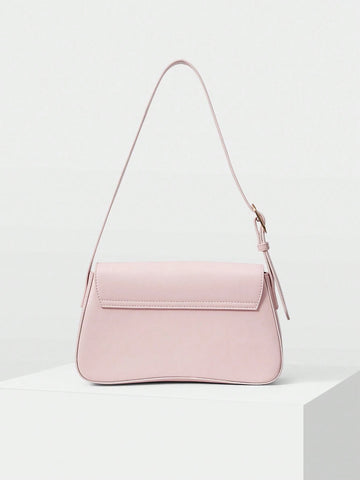 MOTF PREMIUM 1PC WOMEN ELEGANT SIMPLE SOLID COLOR COMMUTER FLAP SHOULDER BAG