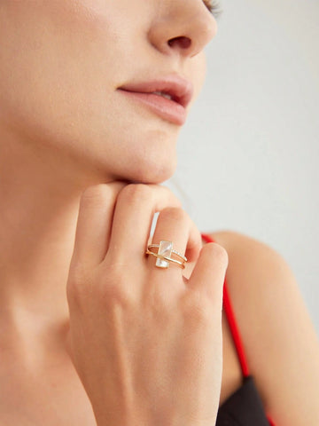 MOTF PREMIUM ADJUSTABLE GEOMETRIC GOLD RING
