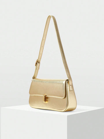 MOTF PREMIUM 1PC WOMEN ELEGANT SIMPLE SOLID COLOR COMMUTER FLAP SHOULDER BAG