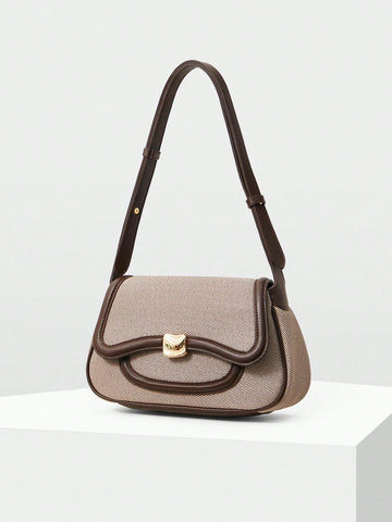 MOTF PREMIUM COLOR BLOCK TRIM SHOULDER BAG