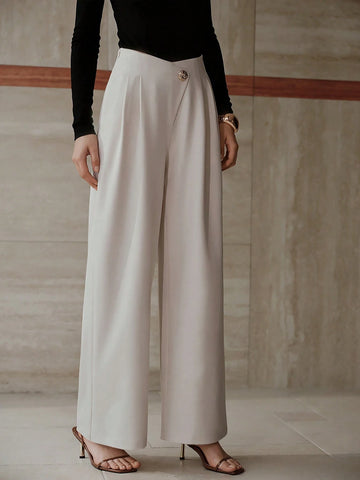 MOTF PREMIUM FOLD PLEATED SLANT POCKET PANTS