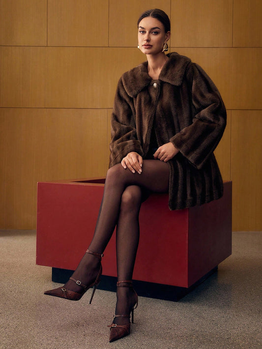 MOTF PREMIUM LONG SLEEVE BUTTON FAUX FUR COAT