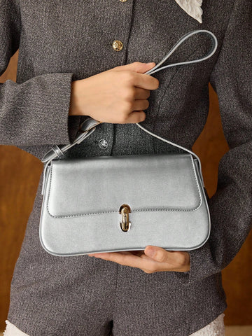 MOTF PREMIUM 1PC WOMEN ELEGANT SIMPLE SOLID COLOR COMMUTER FLAP SHOULDER BAG