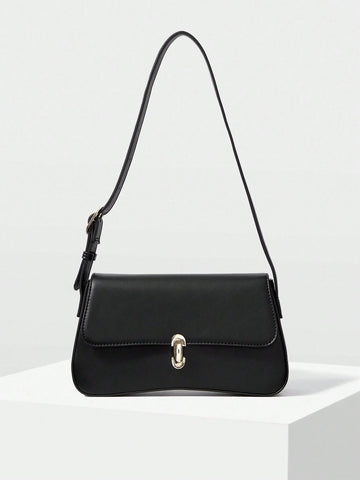 MOTF PREMIUM 1PC WOMEN ELEGANT SIMPLE SOLID COLOR COMMUTER FLAP SHOULDER BAG