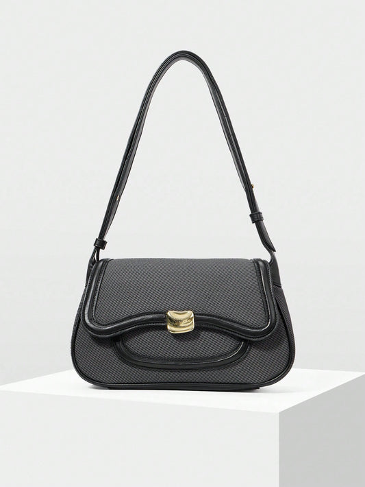 MOTF PREMIUM COLOR BLOCK TRIM SHOULDER BAG