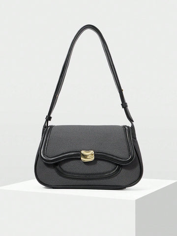 MOTF PREMIUM COLOR BLOCK TRIM SHOULDER BAG