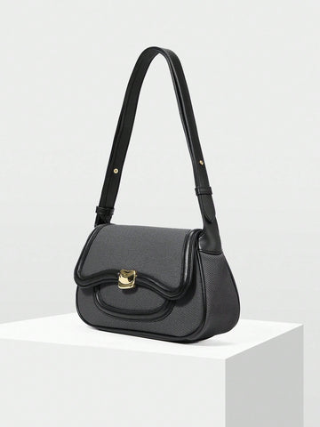 MOTF PREMIUM COLOR BLOCK TRIM SHOULDER BAG