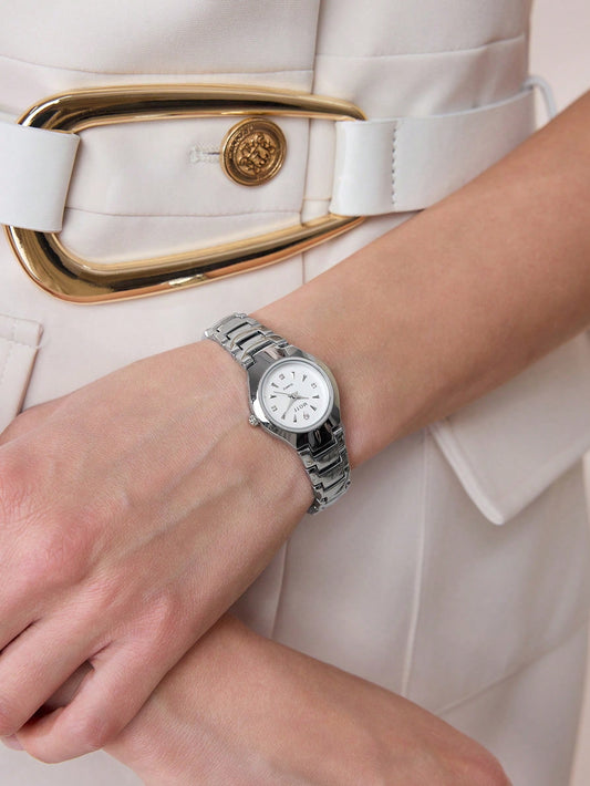MOTF PREMIUM WOMEN'S FASHION MINIMALIST SILVER-WHITE WATCH