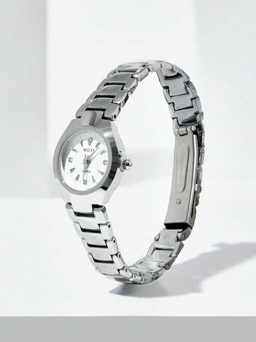 MOTF PREMIUM WOMEN'S FASHION MINIMALIST SILVER-WHITE WATCH