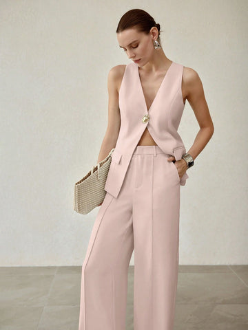 MOTF PREMIUM WOMEN'S SLEEVELESS SUIT VEST & SEAM FRONT PANTS