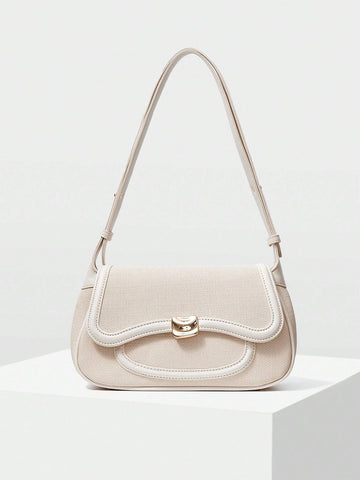 MOTF PREMIUM COLOR BLOCK TRIM SHOULDER BAG