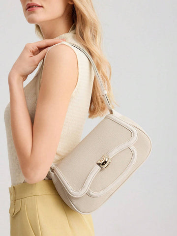 MOTF PREMIUM COLOR BLOCK TRIM SHOULDER BAG