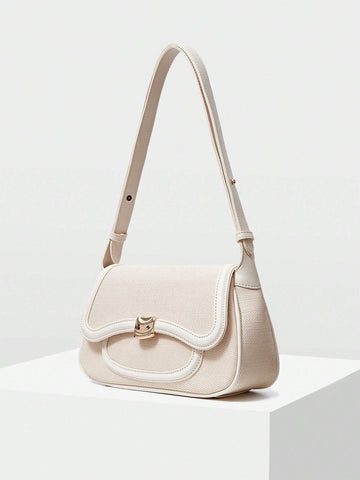 MOTF PREMIUM COLOR BLOCK TRIM SHOULDER BAG