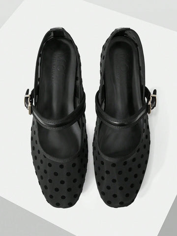 MOTF PREMIUM RHINESTONE DETAIL PU LEATHER FLATS