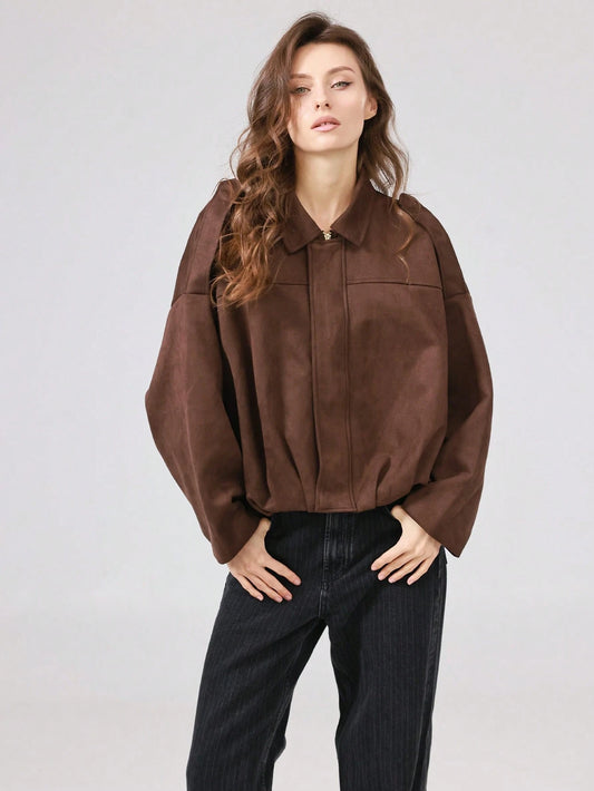 Women Casual Street Fashion Turndown Collar Jacket