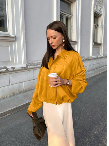 Women Casual Street Fashion Turndown Collar Jacket