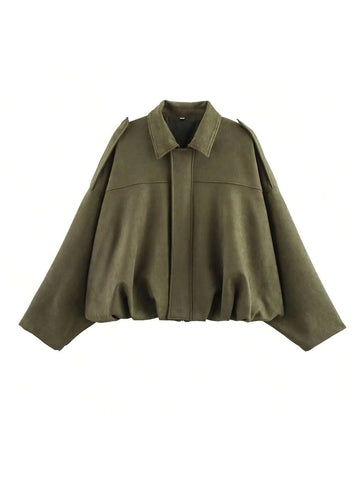 Women Casual Street Fashion Turndown Collar Jacket