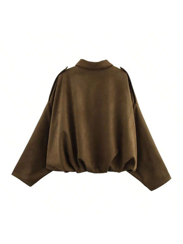 Women Casual Street Fashion Turndown Collar Jacket