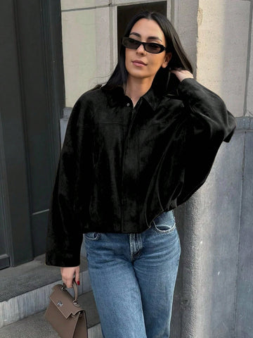 Women Casual Street Fashion Turndown Collar Jacket