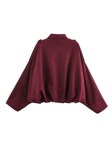 Women Casual Street Fashion Turndown Collar Jacket