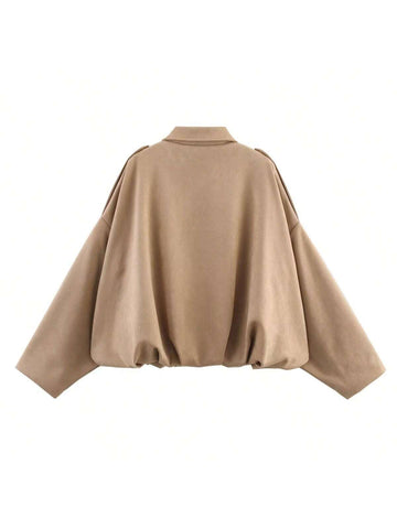 Women Casual Street Fashion Turndown Collar Jacket