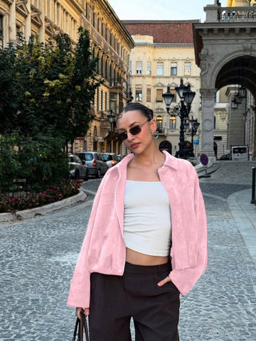 Women Casual Street Fashion Turndown Collar Jacket