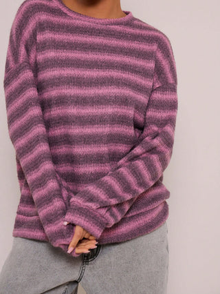 Oversized Crew Neck Striped Jumper Spring Casual Y2k 90's Stripe Oversized Sweater