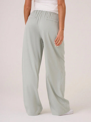 Woven Contrast Waistband Tailored Trousers