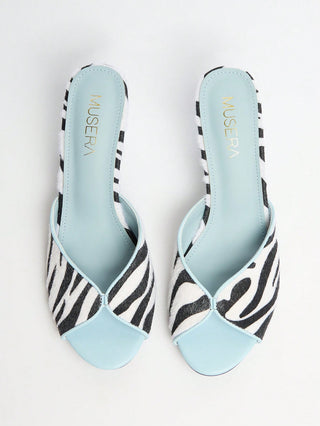 Zebra Print Heeled Sandals