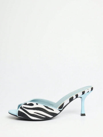 Zebra Print Heeled Sandals