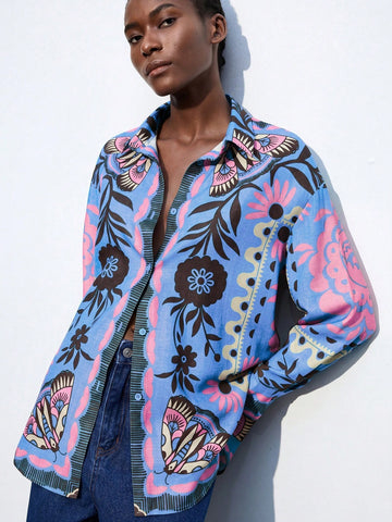 Contrast Casual Summer Boho Vacation Holiday Blouse