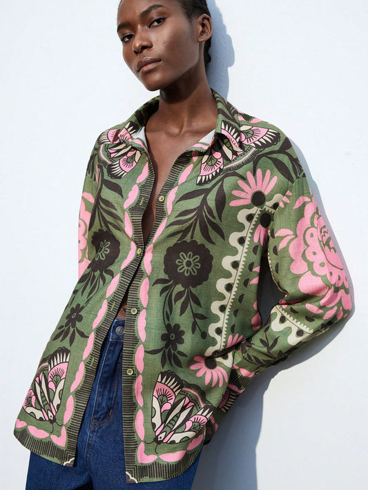 Contrast Casual Summer Boho Vacation Holiday Blouse