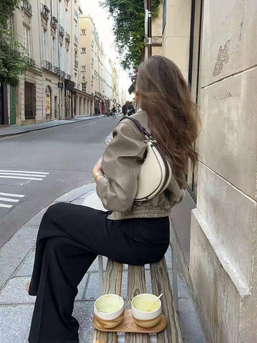 Casual Chic Lapel Zipper Wine Red Leather Jacket