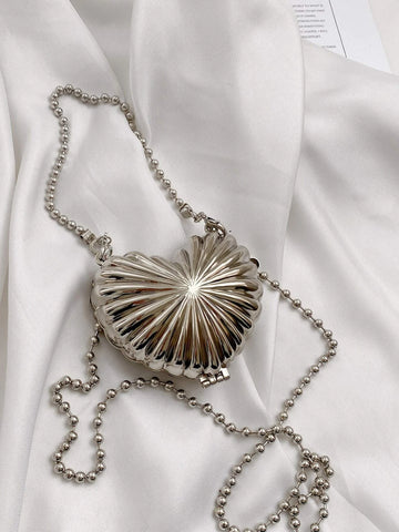 Mini Heart Design Novelty Bag Metallic Funky Top Handle