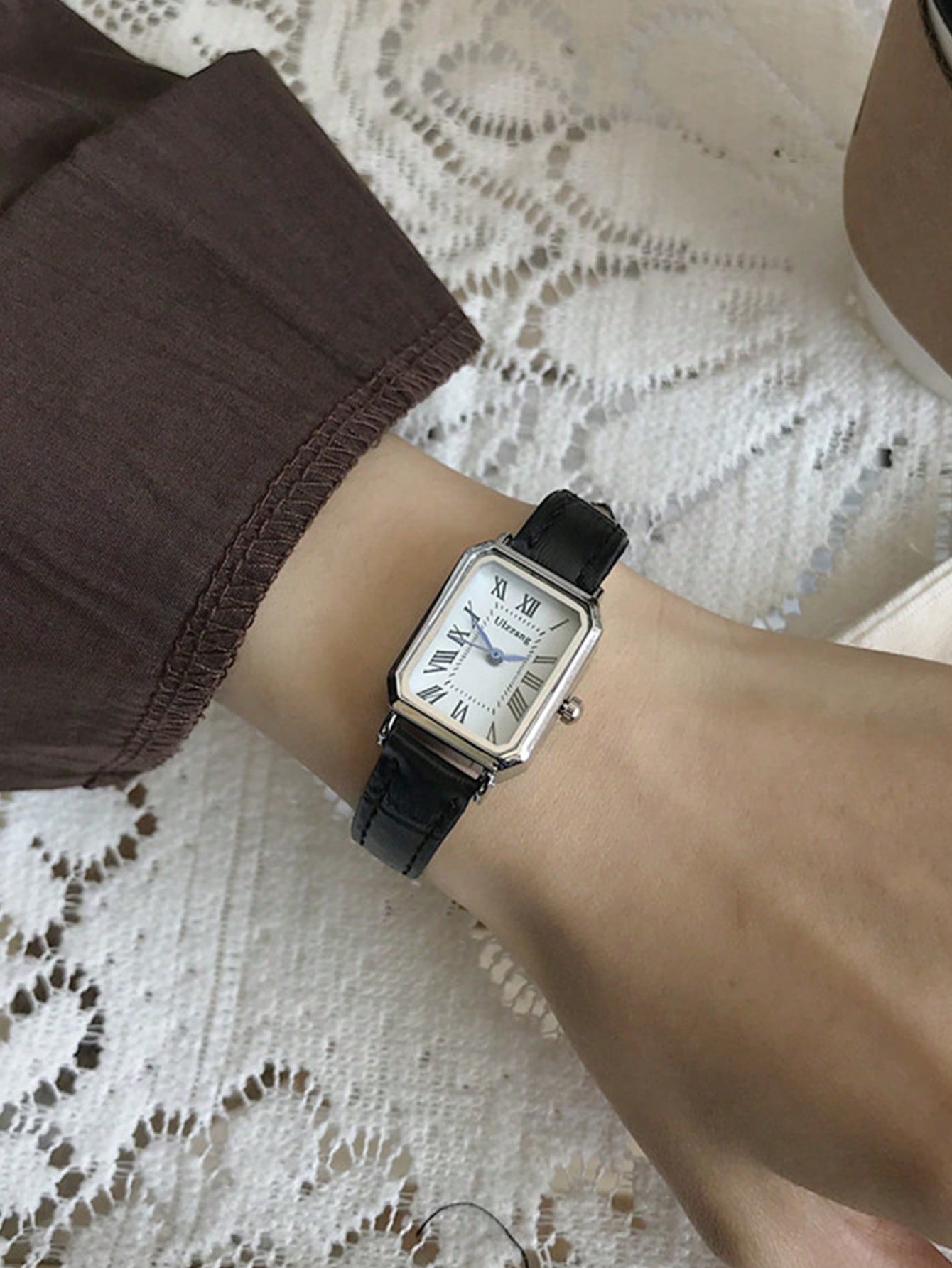 Minimalist Rectangle Pu Leather Strap Watch