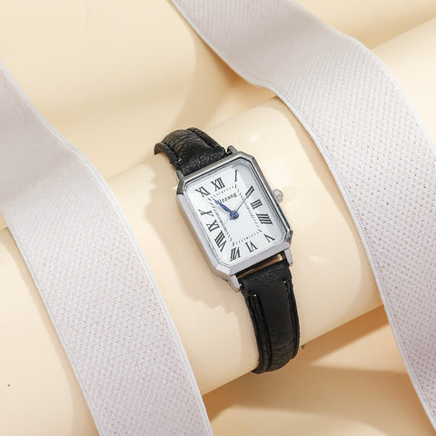 Minimalist Rectangle Pu Leather Strap Watch