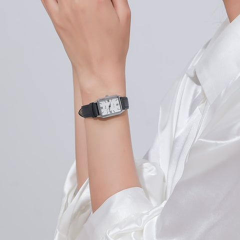 Minimalist Rectangle Pu Leather Strap Watch