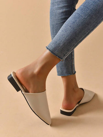 Minimalist Square Toe Flat Mules