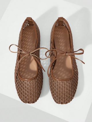 Fashion Round Toe Strap Ins Style Flat Shoes