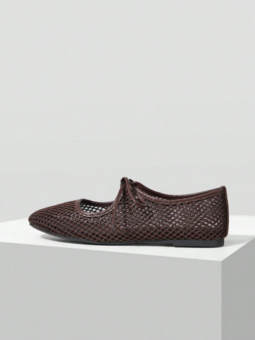 Fashion Round Toe Strap Ins Style Flat Shoes