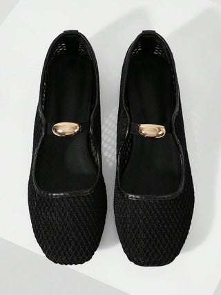 Fashion Round Toe Strap Ins Style Flat Shoes