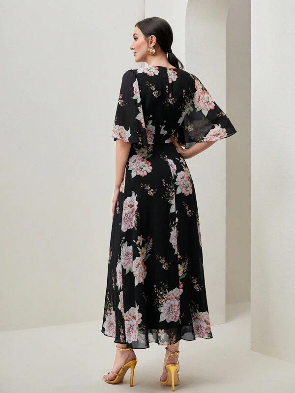 Modely Floral Print Belted Dress